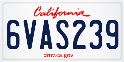 CA license plate 6VAS239