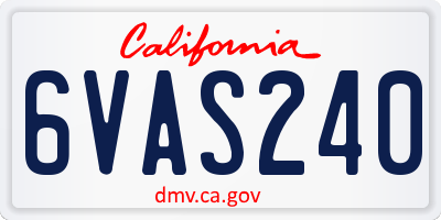 CA license plate 6VAS240