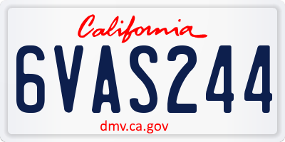 CA license plate 6VAS244