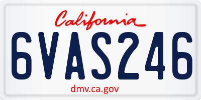 CA license plate 6VAS246