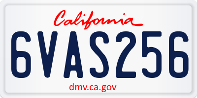 CA license plate 6VAS256
