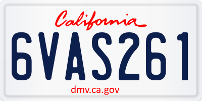 CA license plate 6VAS261