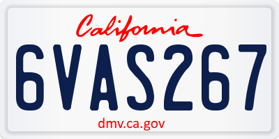 CA license plate 6VAS267