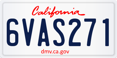 CA license plate 6VAS271