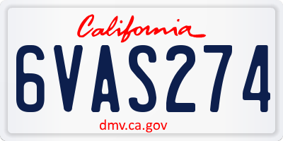 CA license plate 6VAS274