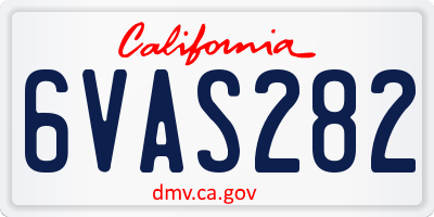 CA license plate 6VAS282