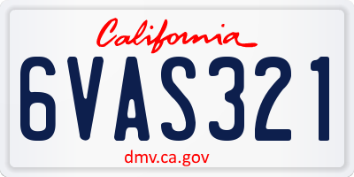 CA license plate 6VAS321