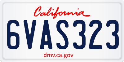 CA license plate 6VAS323
