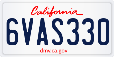 CA license plate 6VAS330