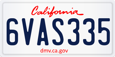 CA license plate 6VAS335