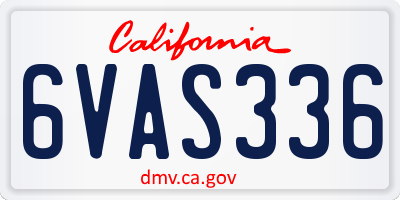 CA license plate 6VAS336