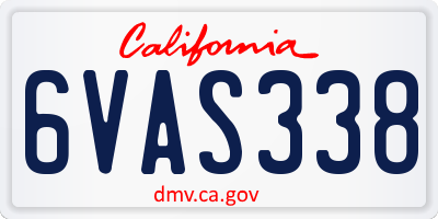 CA license plate 6VAS338