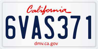 CA license plate 6VAS371