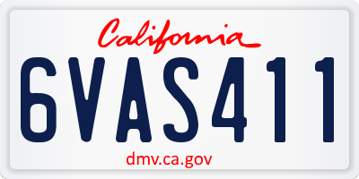 CA license plate 6VAS411