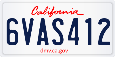 CA license plate 6VAS412