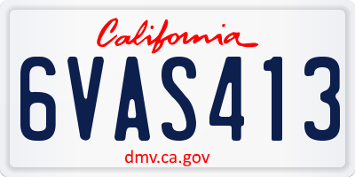 CA license plate 6VAS413