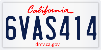 CA license plate 6VAS414
