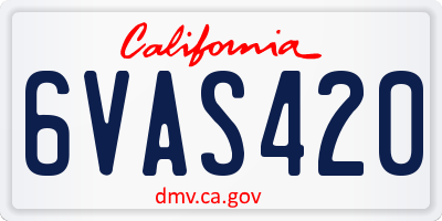 CA license plate 6VAS420