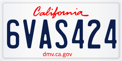 CA license plate 6VAS424