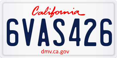 CA license plate 6VAS426