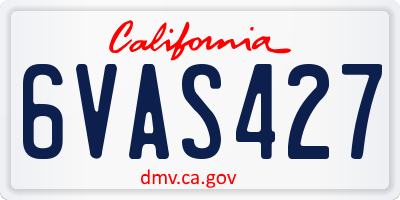 CA license plate 6VAS427