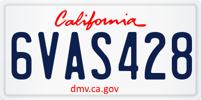 CA license plate 6VAS428