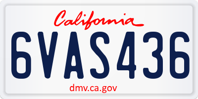 CA license plate 6VAS436