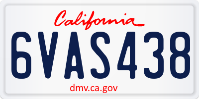 CA license plate 6VAS438