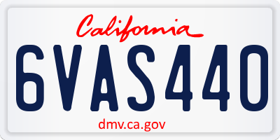 CA license plate 6VAS440