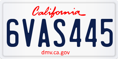 CA license plate 6VAS445