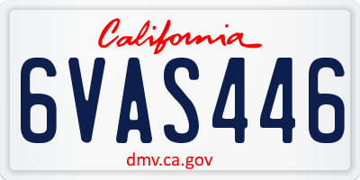 CA license plate 6VAS446