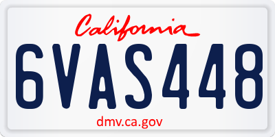 CA license plate 6VAS448