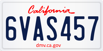 CA license plate 6VAS457