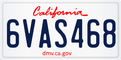 CA license plate 6VAS468