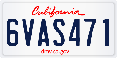 CA license plate 6VAS471