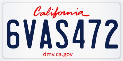 CA license plate 6VAS472