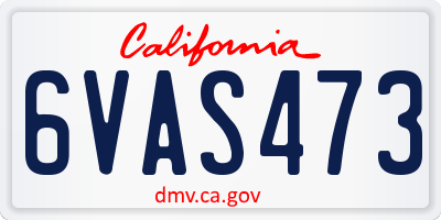 CA license plate 6VAS473