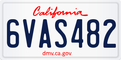 CA license plate 6VAS482