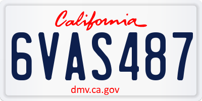 CA license plate 6VAS487