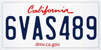 CA license plate 6VAS489