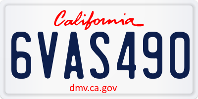 CA license plate 6VAS490