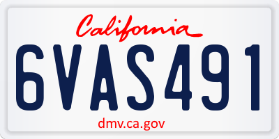 CA license plate 6VAS491
