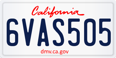CA license plate 6VAS505