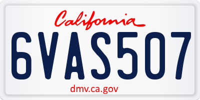 CA license plate 6VAS507