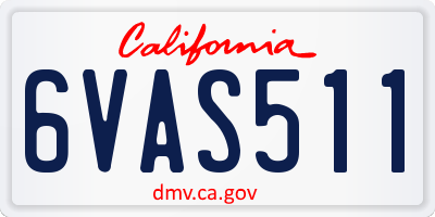 CA license plate 6VAS511