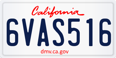 CA license plate 6VAS516