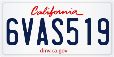 CA license plate 6VAS519