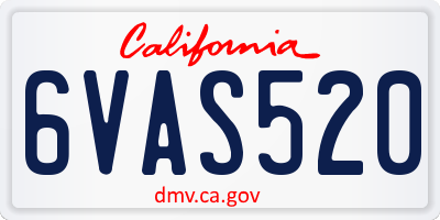 CA license plate 6VAS520