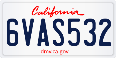 CA license plate 6VAS532