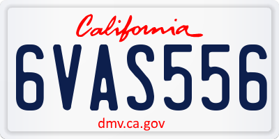 CA license plate 6VAS556